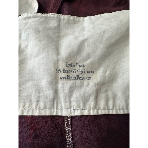 Handmade Hemp Organic Cotton Dress Knee LengthEmbroidered Boho Lagenlook Woodsy - Picture 2 of 16